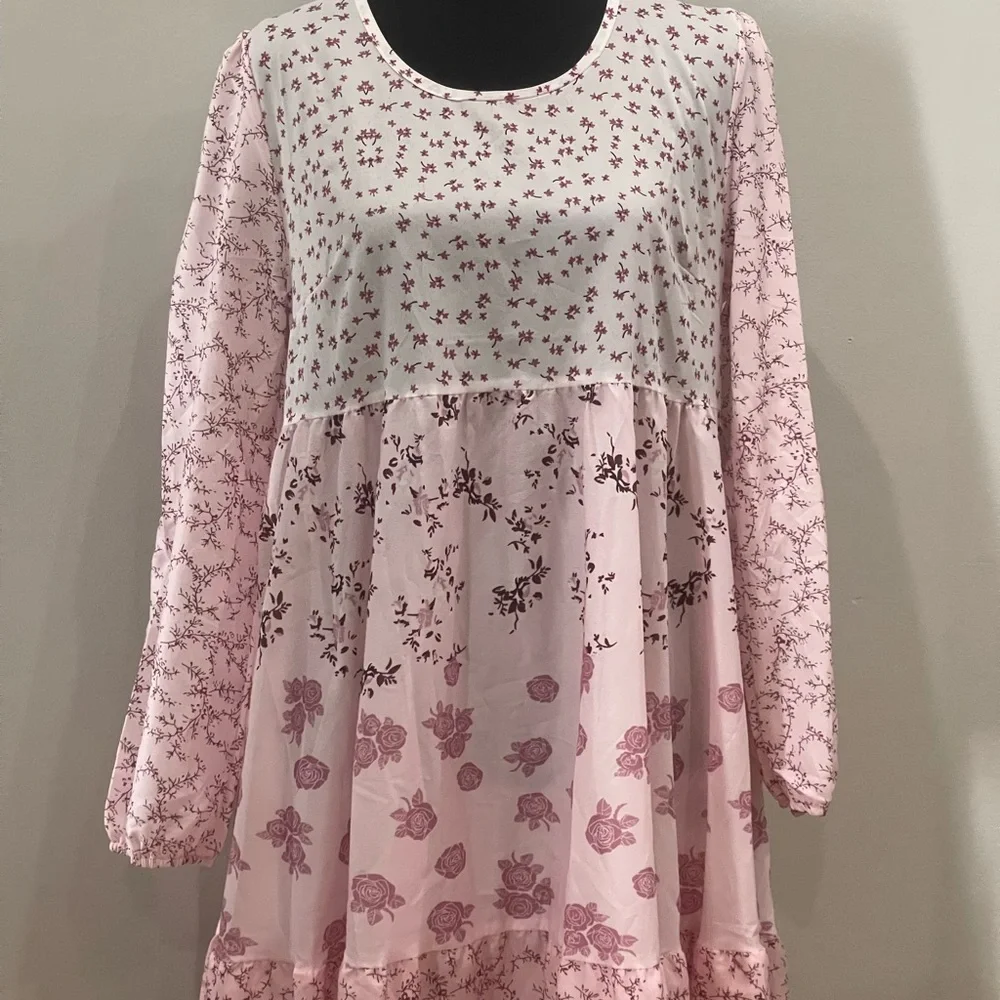 New‎ Hekka M Floral Patterned Long Sleeve Midi - Picture 6 of 7